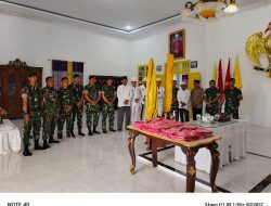 Sultan Jailolo Semayamkan Panji Perang dan Tunggul Yonif 732 Banau Sebelum Pelepasan ke Papua