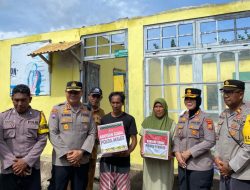 Kapolres Ternate Tinjau Rumah Rusak Akibat Cuaca Ekstrem di Pulau Hiri, Salurkan Bantuan Sembako
