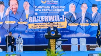 Ghifari Bopeng Apresiasi Kehadiran DPP, DPW NasDem Maluku Utara Resmi Dilantik