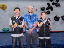 Fathar dan Rifda Antar Haltim Berjaya, Dua Emas Diraih di Arena Panjat Tebing Porprov