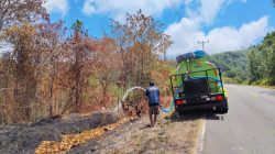 Karhutla Terkendali, PUPR Malut Tetap Siaga Sisir dan Siram Kawasan Rawan Api