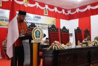 Bupati Halmahera Selatan Hasan Ali Bassam Kasuba, dalam rapat paripurna DPRD penyampaian Ranperda masuk dalam Propemperda. Jumat, (25/09/26). Dok. Ian