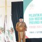 Wakil Gubernur Malut, Sarbin Sehe, memberikan sambutan pada acara pelantikan DPC dan Musda HKTI Provinsi Maluku Utara periode 2026–2031 yang berlangsung di Hotel Bella, Ternate. Senin (21/09/26). Dok. Humas ADPIM
