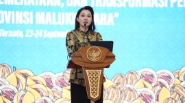 Gubernur Maluku Utara, Sherly Tjoanda membuka secara resmi Rapat Koordinasi Pendidikan Provinsi Maluku Utara Tahun 2026 di Gamalama Ballroom, Bela Hotel, Ternate. Rabu, (23/09/26). Dok. Humas ADPIM. 