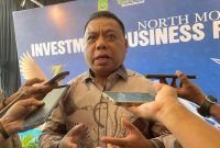 Bupati Halmahera Utara, Piet Hein Babua, saat menghadiri North Moluccas Investment Business Forum 2026 yang berlangsung di Hotel Sahid Bela, Kota Ternate, Maluku Utara,  dan di temui wartawan. Kamis (29/10/26). Dok. Agis. 
