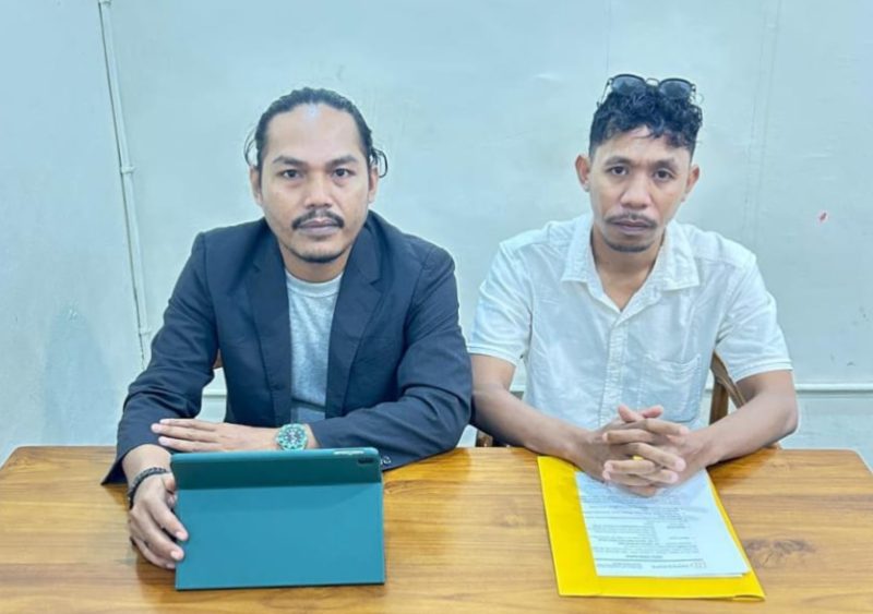 Kuasa Hukum CV Lexios Jaya Utama, perusahaan lokal asal Kao, Kabupaten Halmahera Utara. Bagian Kiri, Junaidi J. Badjo, S.H. dan bagian kanan, Julfandi Gani, S.H., Senin, (19/10/20). Dok. Istimewa. 