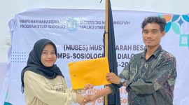 Angga Abdullah sebagai Ketua Umum Terpilih HMPS Sosiologi pada periode 2026-2027 yang berlangsung di Gedung B Ummu Lantai satu (1). Senin, (26/10/26). Dok. Istimewa. 