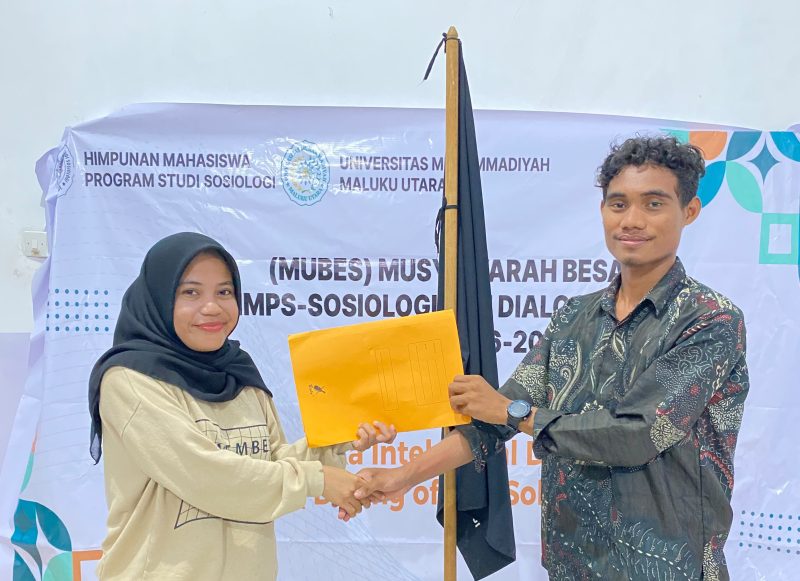 Angga Abdullah sebagai Ketua Umum Terpilih HMPS Sosiologi pada periode 2026-2027 yang berlangsung di Gedung B Ummu Lantai satu (1). Senin, (26/10/26). Dok. Istimewa. 